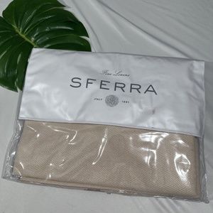 NIB $101 SFERRA Celine Throw Blanket with Twisted Fringe Edge‎ in Taupe